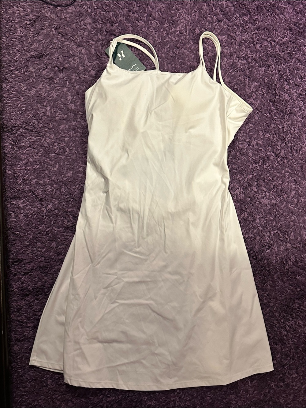 Halara White Slip Dress with Thin Straps